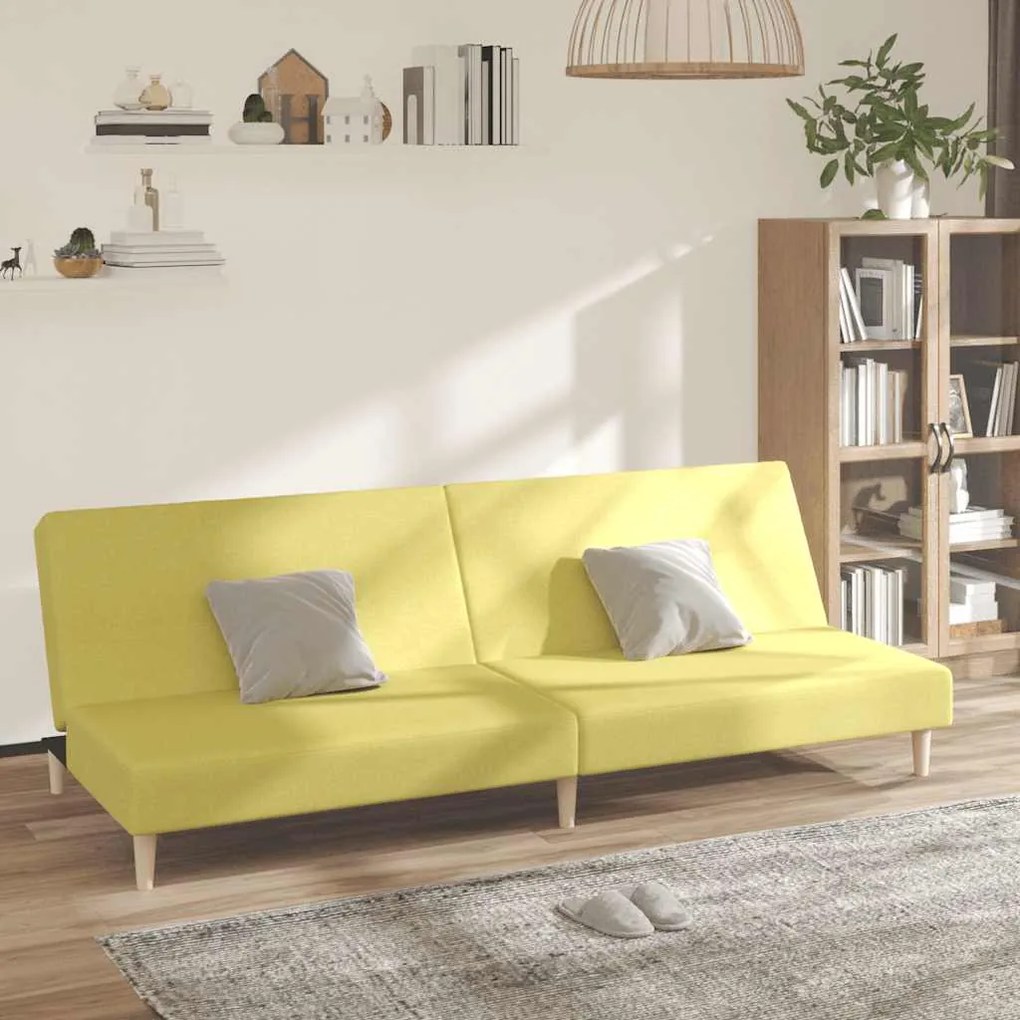 vidaXL Sofá-cama de 2 lugares tecido verde