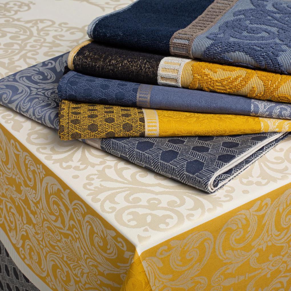 Toalhas de mesa anti nódoas 100% algodão - Fateba: Amarelo 1 Pano de cozinha tecido 65x65 cm - 100% algodão jacquard