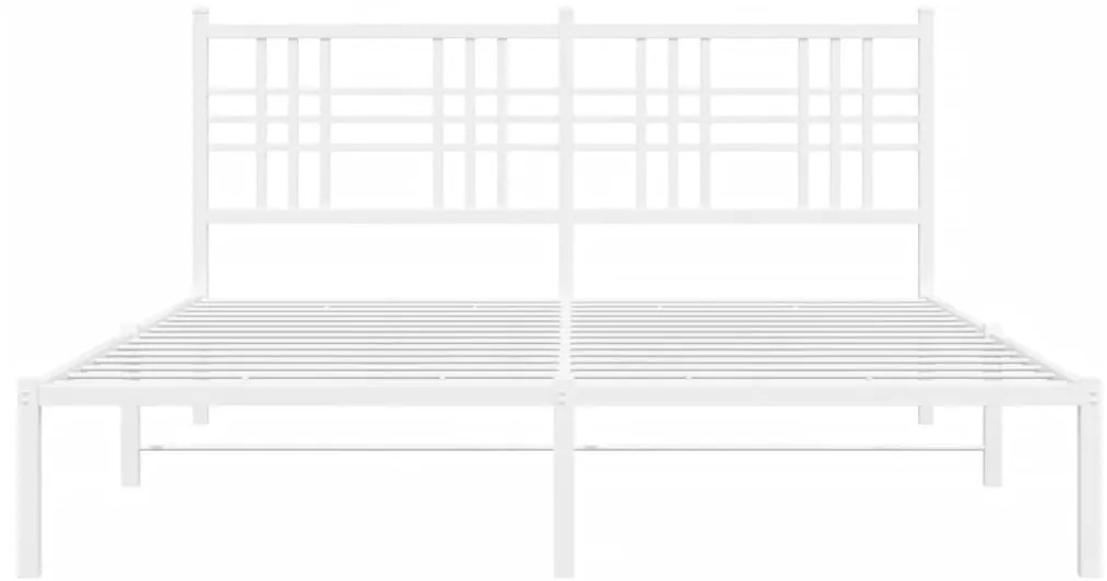 Estrutura de cama com cabeceira 150x200 cm metal branco