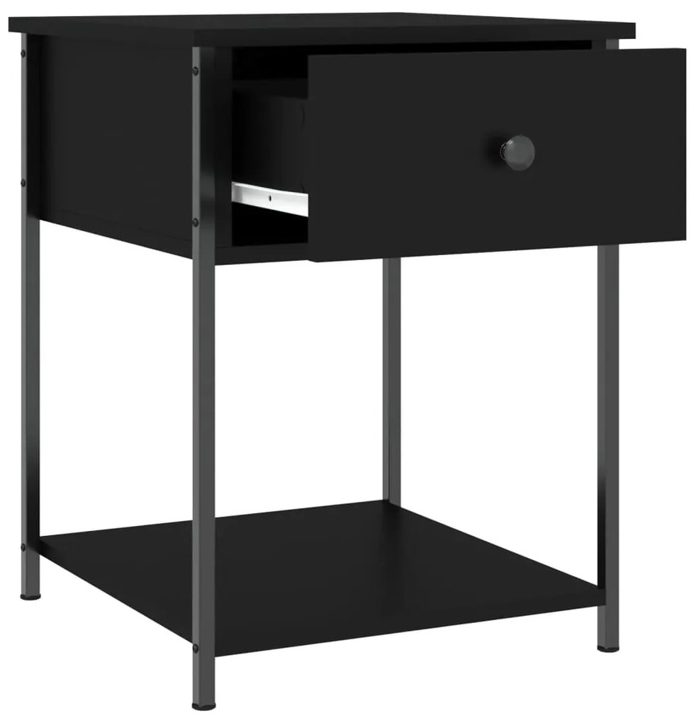 Mesas de cabeceira 2pcs 44x45x58 cm derivados de madeira preto
