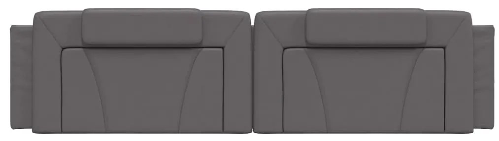 Almofadão de cabeceira 200 cm couro artificial cinzento