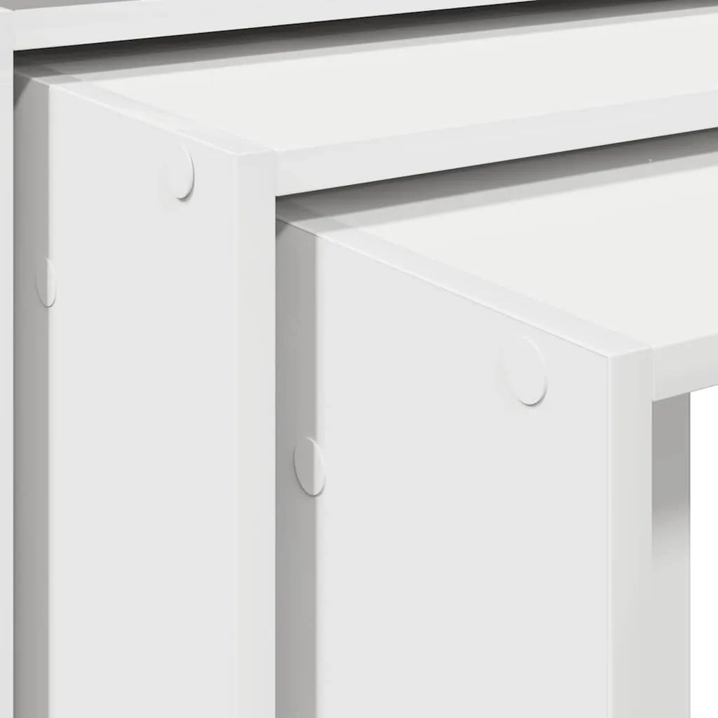 Mesas de encastrar 3 pcs derivados de madeira branco