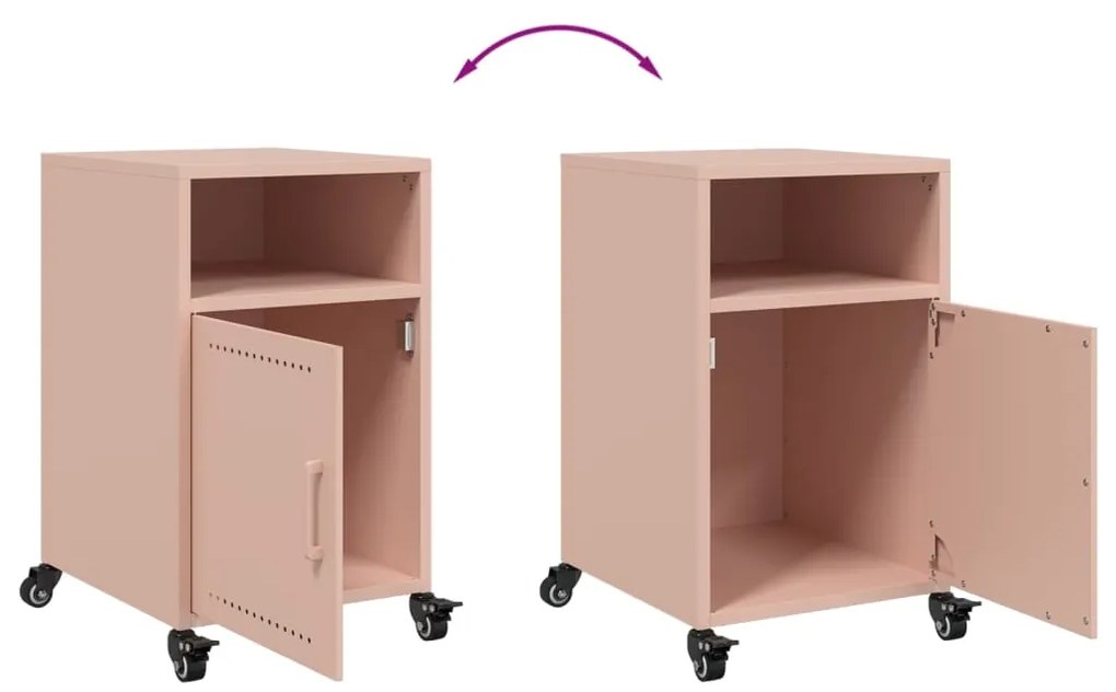 Mesa de cabeceira 36x39x59 cm aço rosa