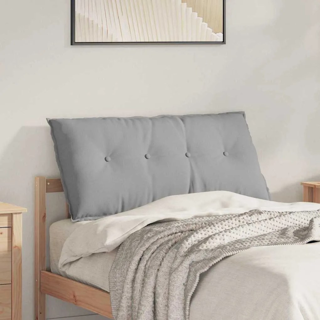 vidaXL Travesseiro para Costas Cinza Nuvem 100 x 19 x 50 cm tecido