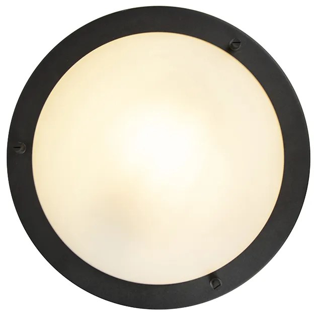 Candeeiro de teto inteligente preto 31 cm com WiFi A60 IP44 - Yuma