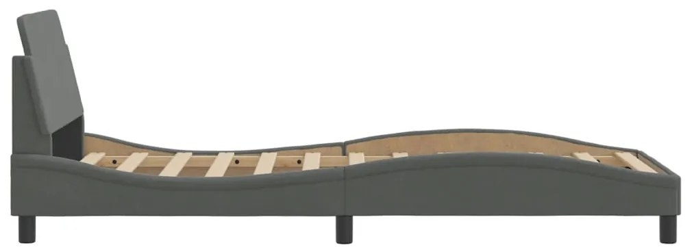 Estrutura de cama sem colchão 80x200 cm tecido cinzento-escuro