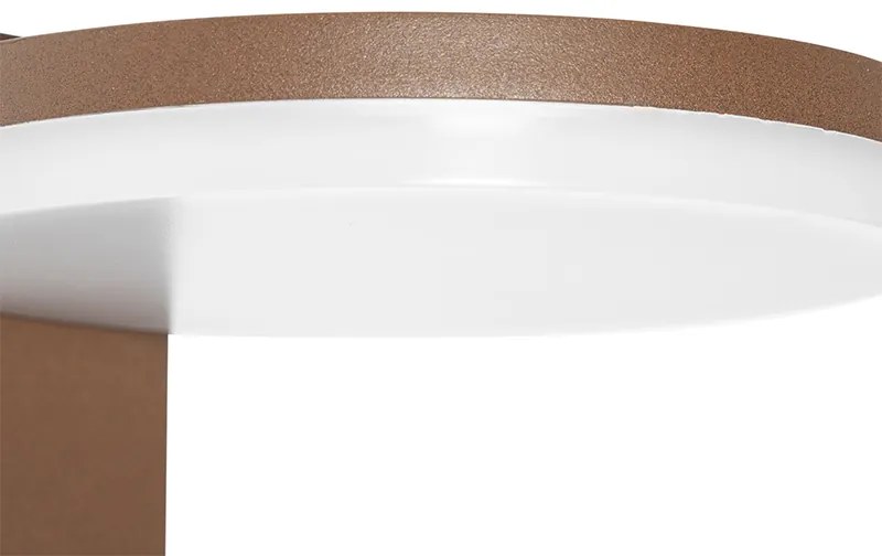 Candeeiro de parede exterior moderno castanho ferrugem com LED IP54 - Esmee Moderno