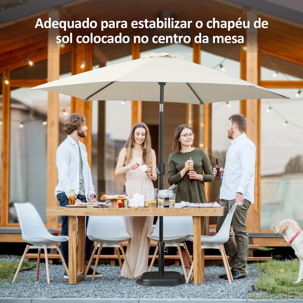 Base para Chapéu de Sol Sevilha – 11 kg – Cimento – Ø32-38 mm – Preto