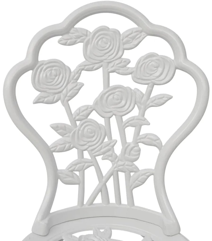 Cadeiras de bistrô 2 pcs alumínio fundido branco