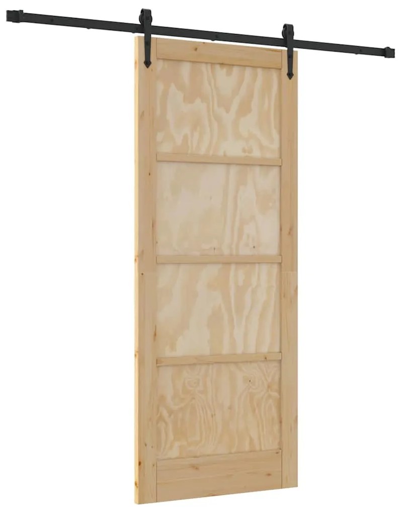 Porta Deslizante vidaXL com Conjunto de Hardware 83x202 cm Madeira Sól