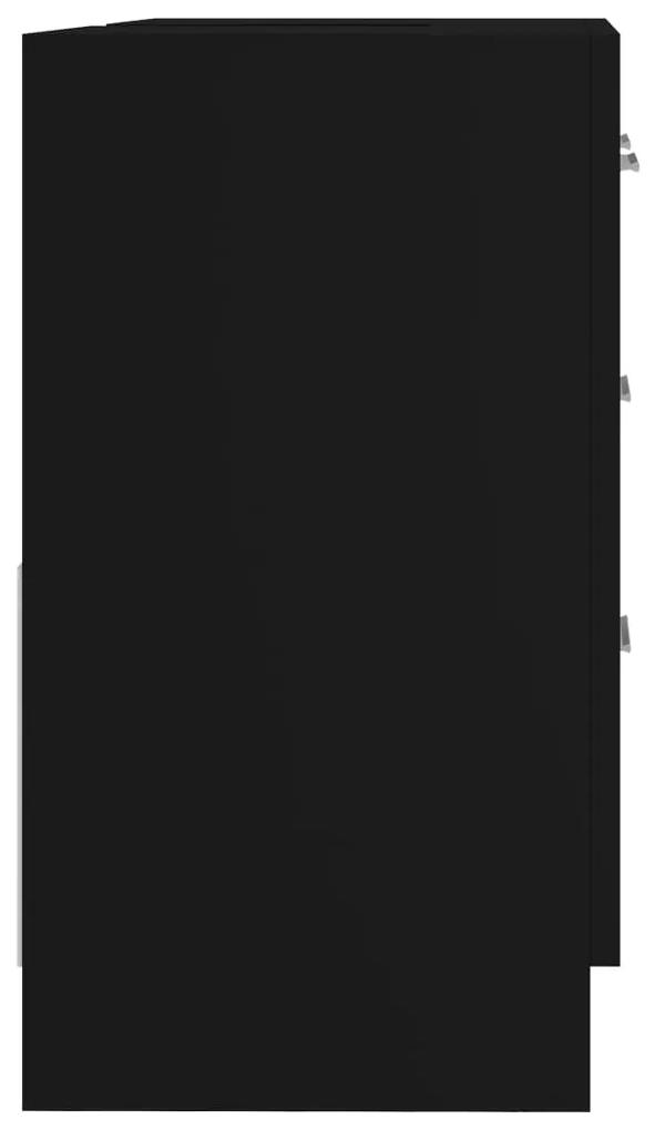 Armário de lavatório 63x30x54 cm contraplacado preto
