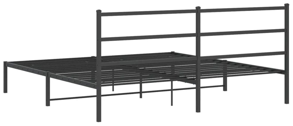 Estrutura de cama com cabeceira 193x203 cm metal preto