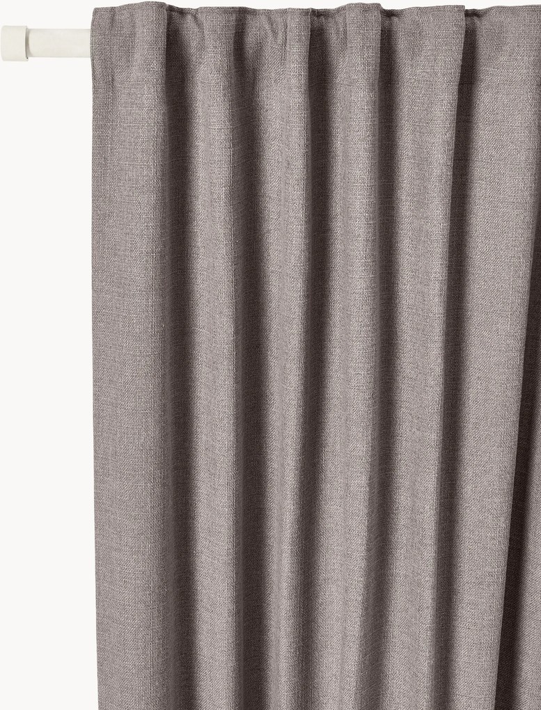 Cortinas opacas com multi-banda Jensen, conjunto de 2, L 130 cm