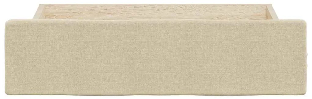 Gavetas de cama 2 pcs derivados de madeira e tecido cor creme