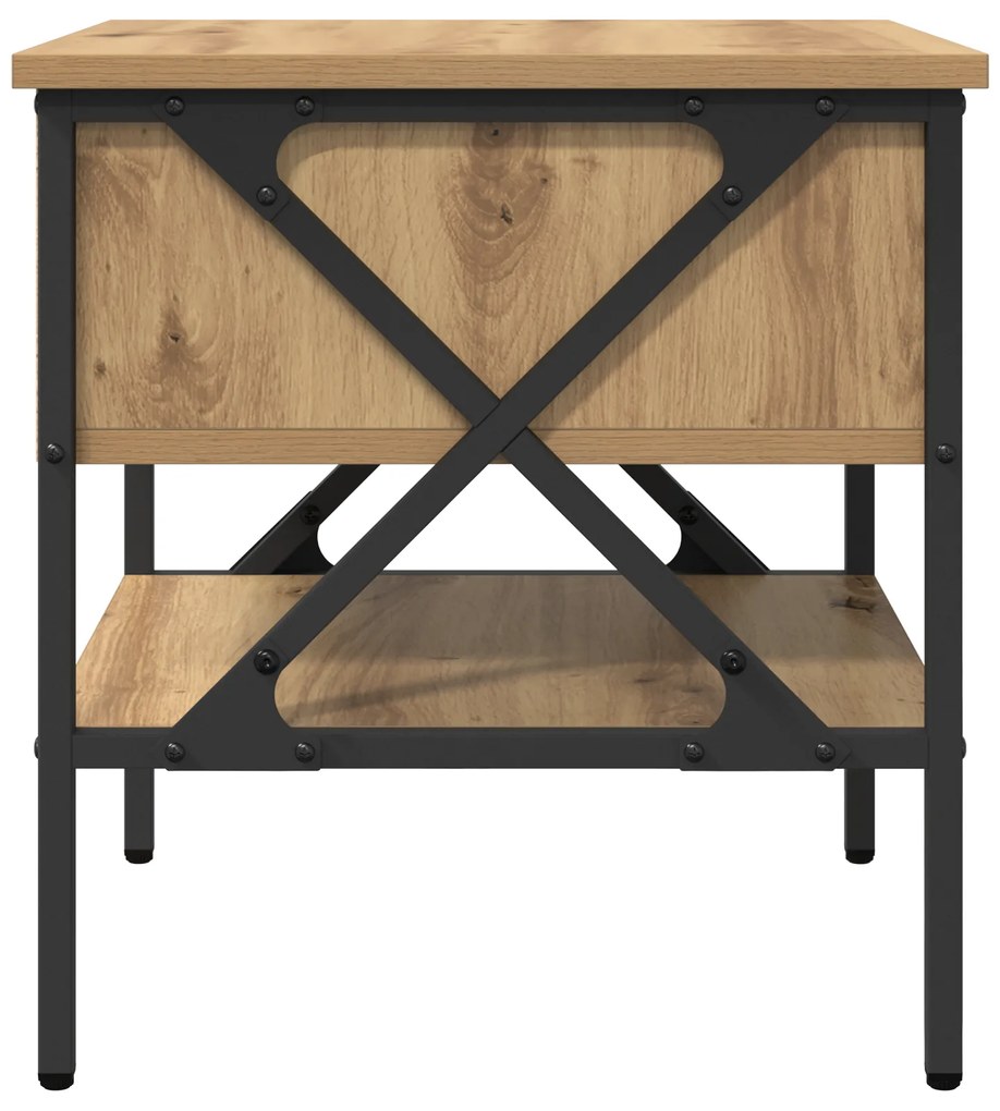 Mesa de Cabeceira Carvalho Artesanal 40x42x45 cm Madeira engenheirada
