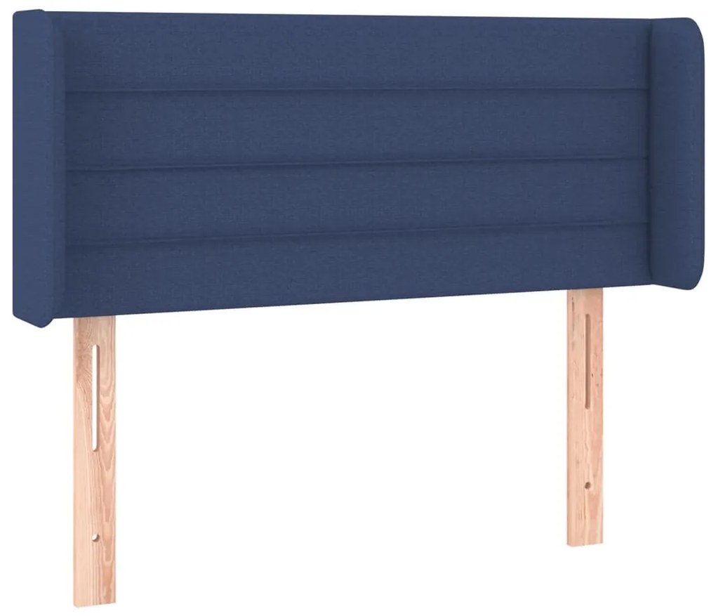 Cabeceira de cama c/ luzes LED tecido 103x16x78/88 cm azul