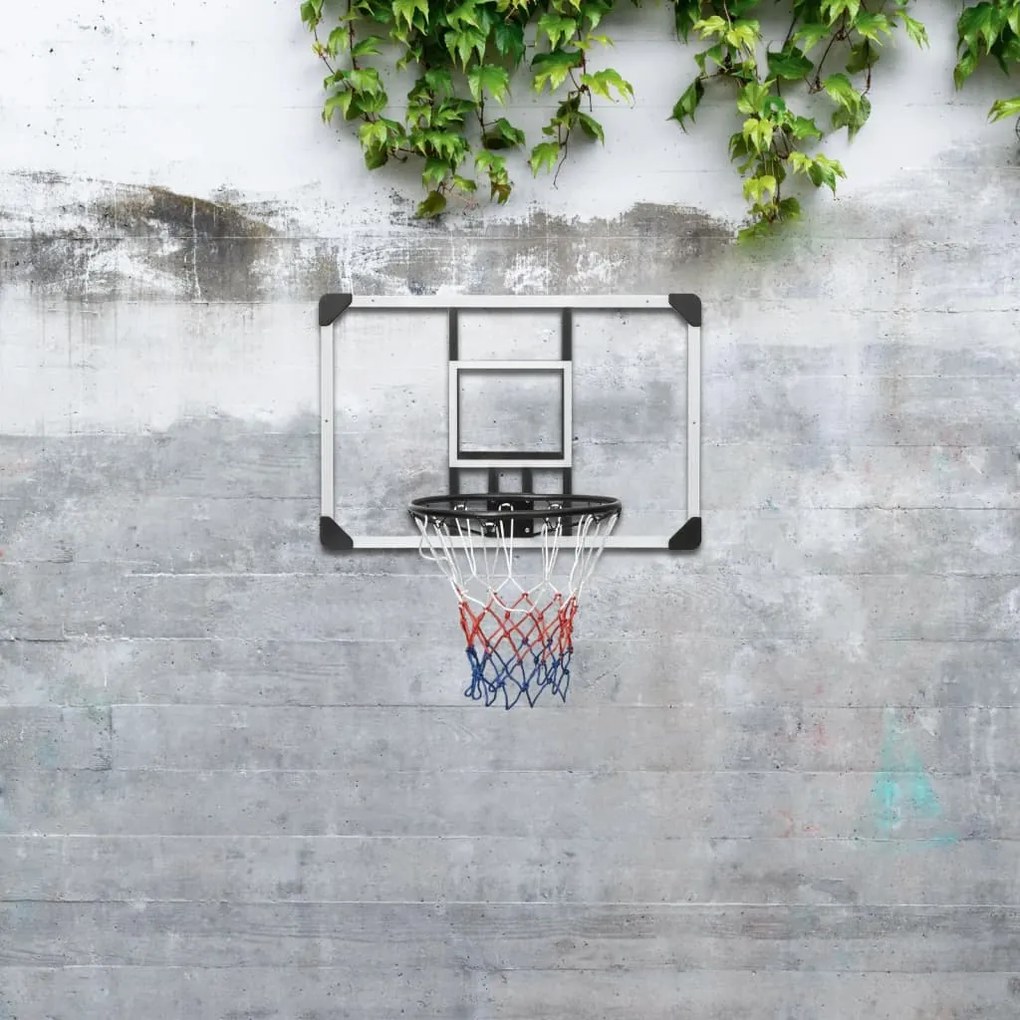 93669 vidaXL Tabela de basquetebol 90x60x2,5 cm policarbonato transparente