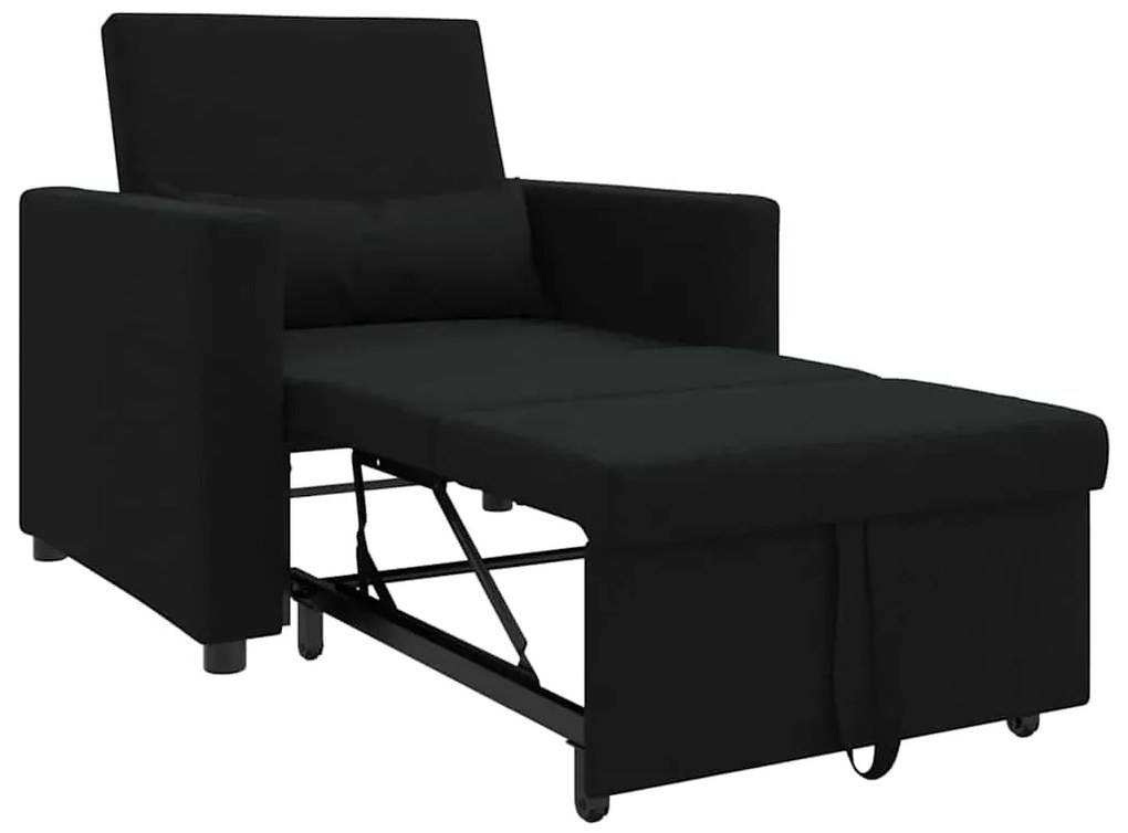 Sofá-Cama Convertible 3 em 1 Preto