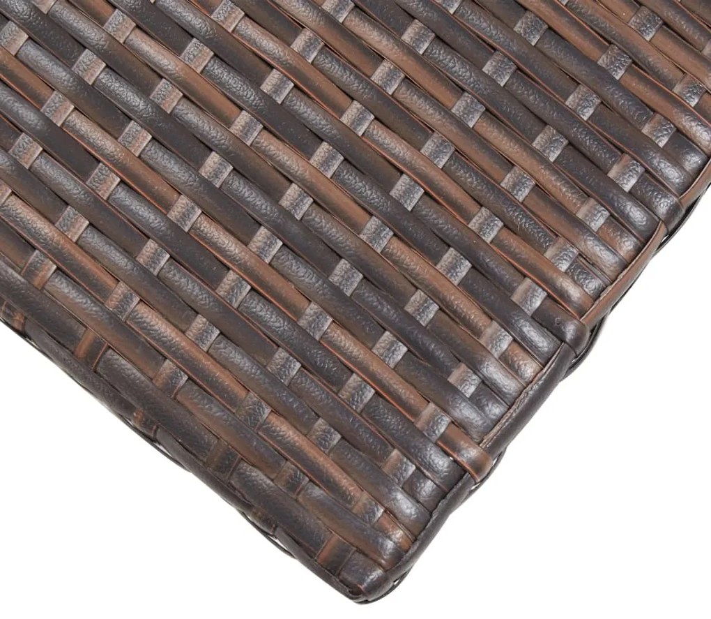 Mesa de centro 50x50x47 cm vime PE castanho