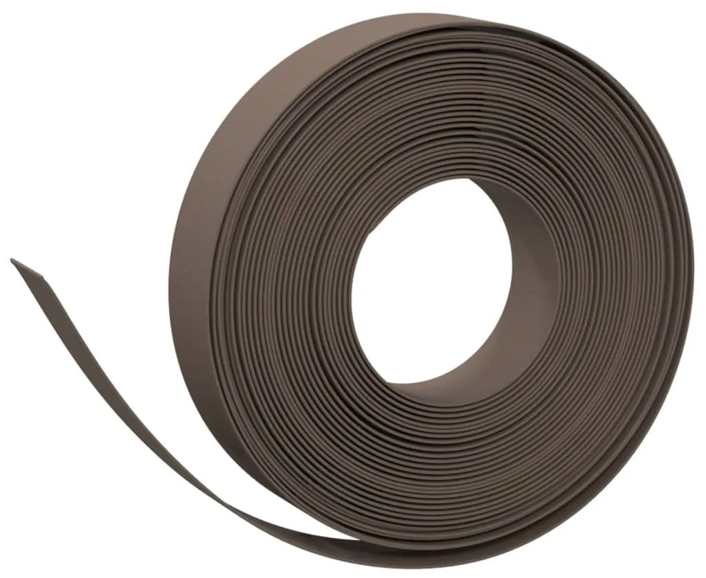 Bordas de jardim 3 pcs 10 m 10 cm polietileno castanho