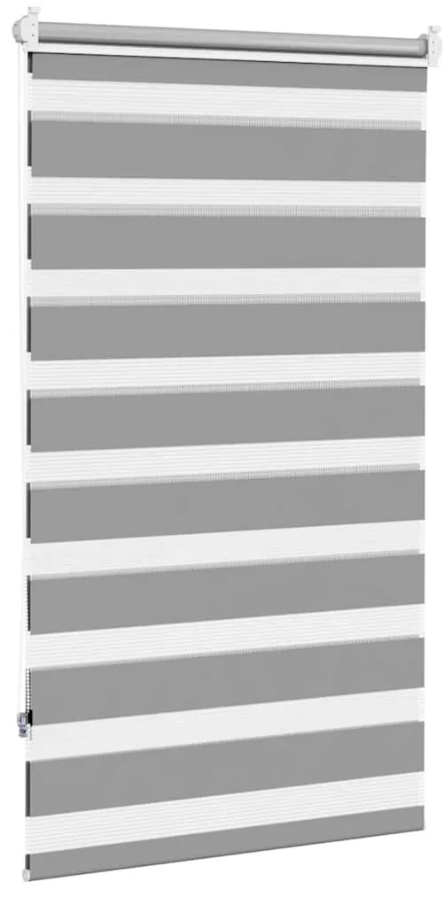 Estore de rolo 70 x 120 cm, linhas de zebra / Cinza