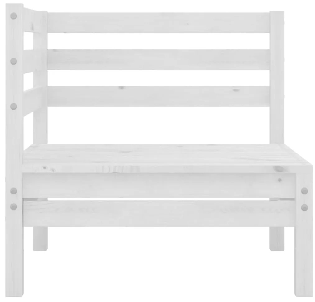 6 pcs conjunto lounge de jardim pinho maciço branco