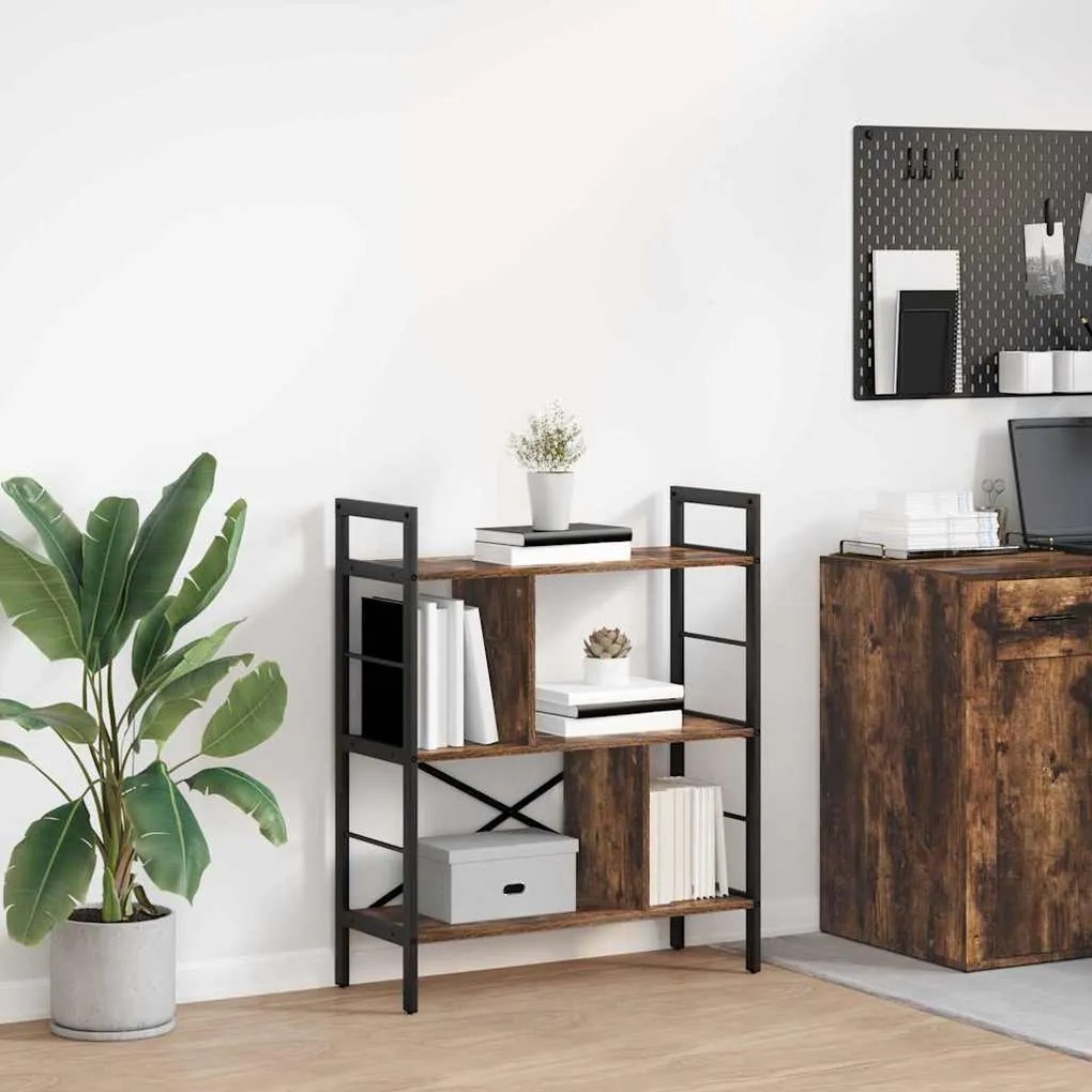 vidaXL Estante Carvalho Defumado 75 x 30 x 91 cm Madeira processada