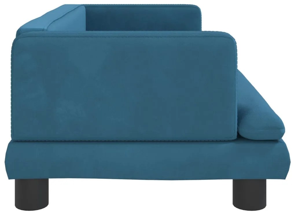 Sofá infantil 80x45x30 cm veludo azul