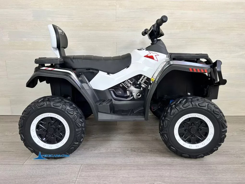 Moto 4 Eléctrica para crianças XT-SPEED 24V, 4x4, Rodas de borracha, Assento em couro sintético Branca