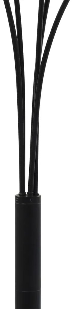 Candeeiro de pé alto 200 cm 5 x E14 preto e dourado