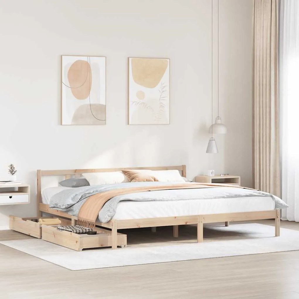 Cama sem colchão 180x200 cm madeira de pinho maciça