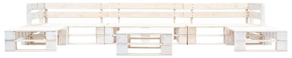 Sofás de paletes para jardim 6 pcs madeira branco