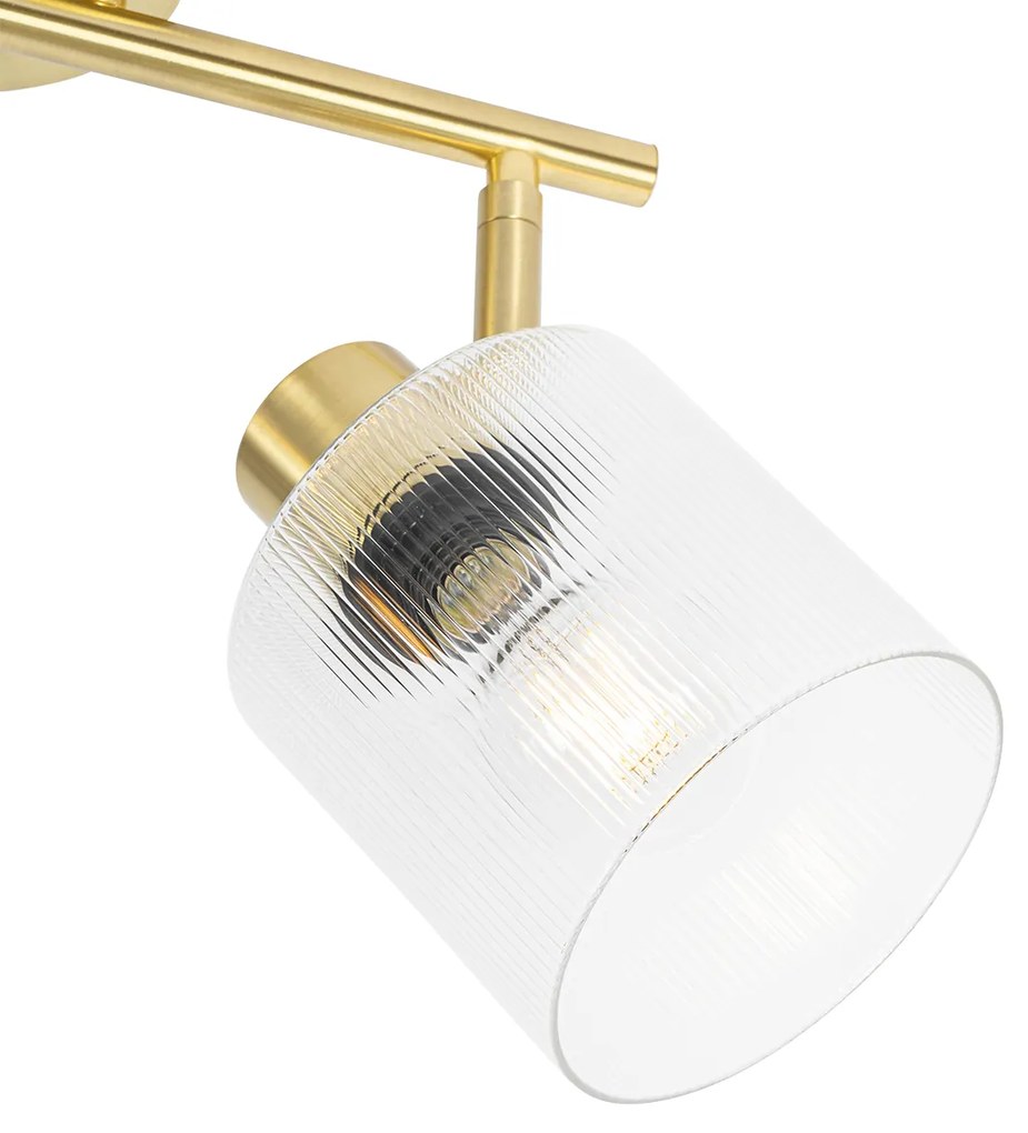 Foco de teto dourado com vidro 2 luzes ajustável - Laura Art Deco
