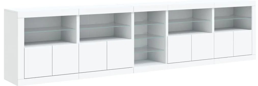 Aparador com luzes LED 283x37x67 cm branco