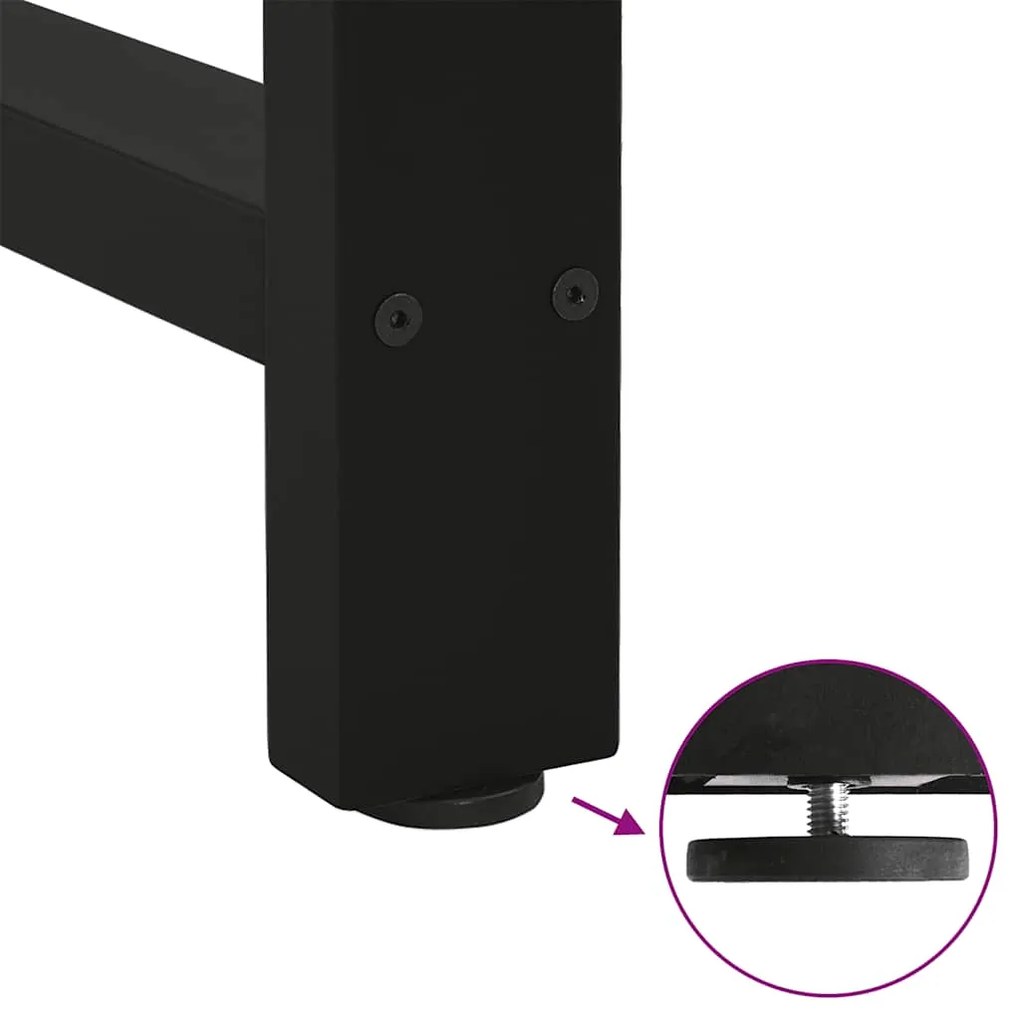 Pés para mesa de bar pretos 2 peças 60x(90-91) cm aço