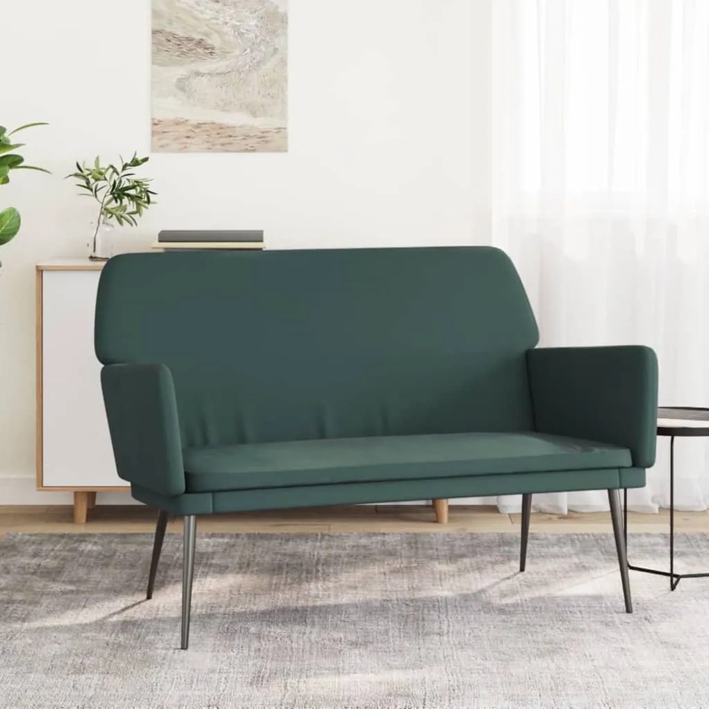 351384 vidaXL Banco 108x79x79 cm veludo verde-escuro