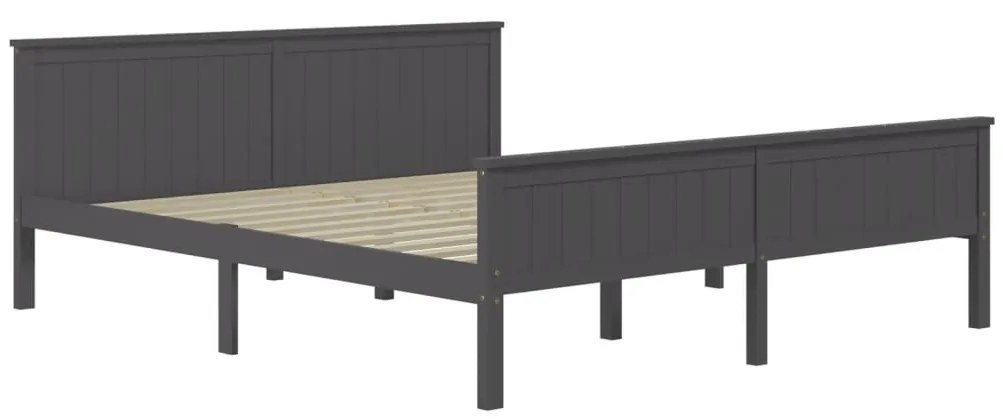 Estrutura de cama 180x200 cm madeira pinho maciço cinzento