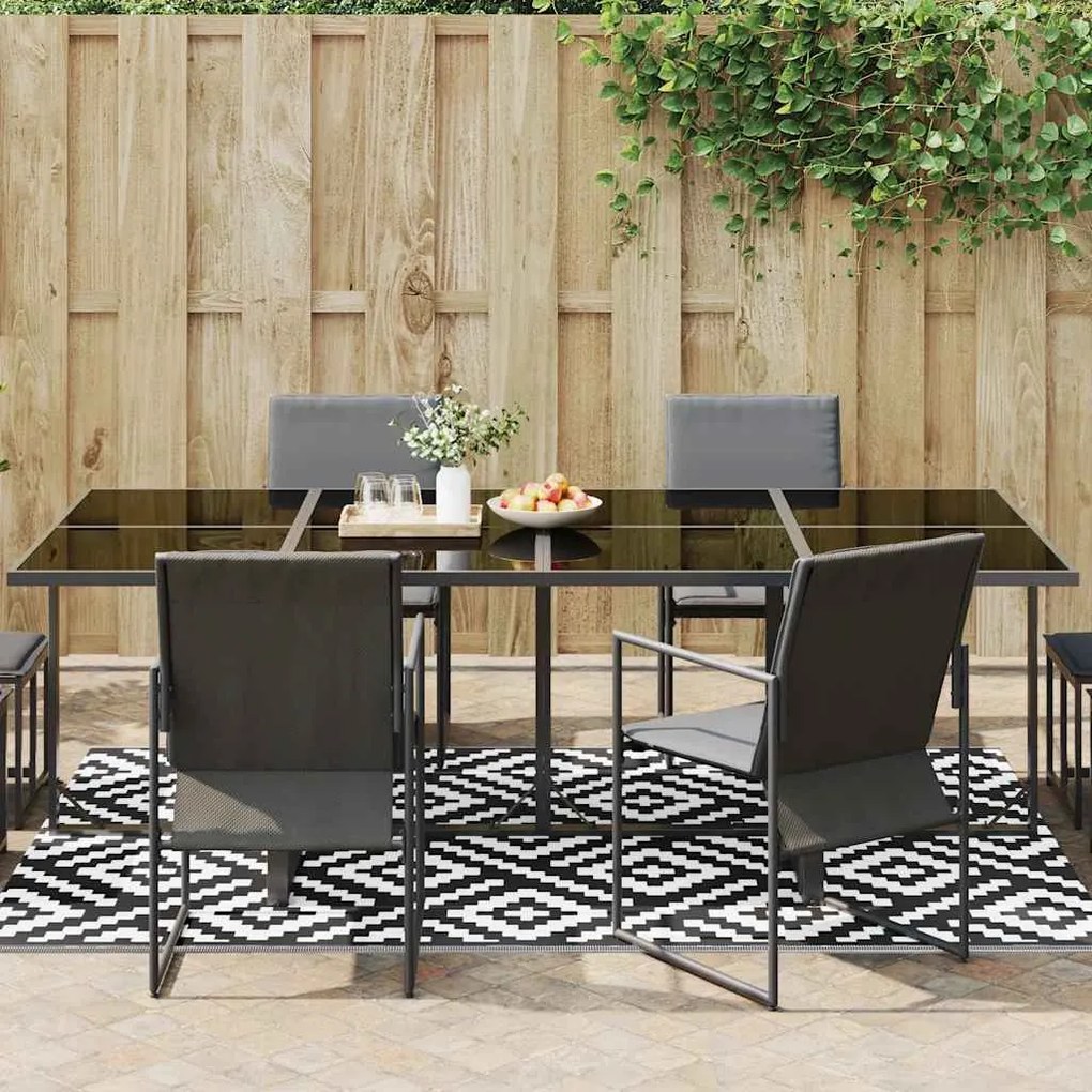 Tapete de exterior 160x230 cm ARAKIL PP branco e preto