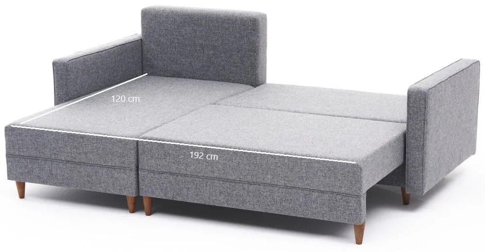 Sofá-Cama de Canto Aydam – Cinzento – 215 x 80 x 93 cm