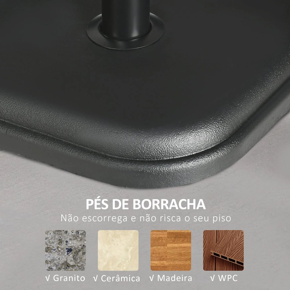 Base para Chapéu de Sol Sevilha – 11 kg – Cimento – Ø32-38 mm – Preto
