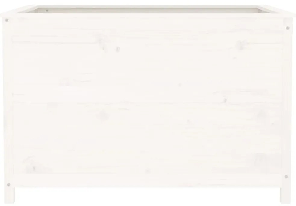 Canteiro elevado de jardim 119,5x82,5x78 cm pinho maciço branco