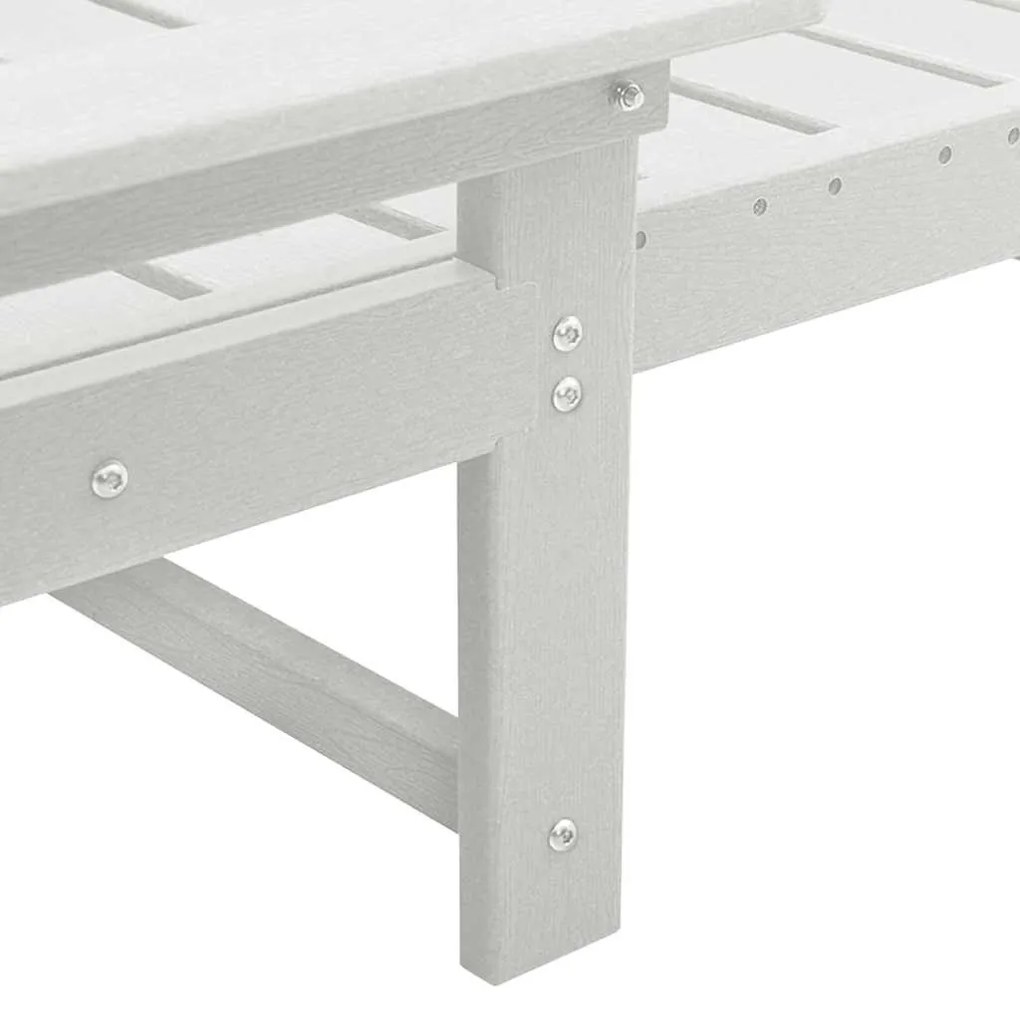 Conjunto de Lounge de Jardim com 3 Peças Branco HDPE