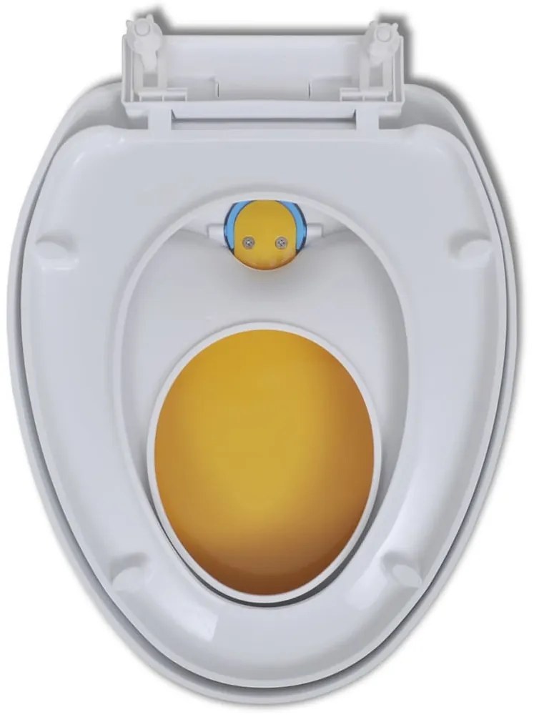 Tampos sanita tampas fecho suave 2pcs plástico branco e amarelo