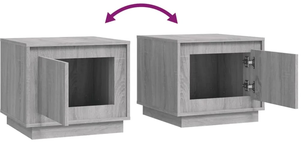 Mesa de centro 51x50x44 cm derivados de madeira cinzento sonoma