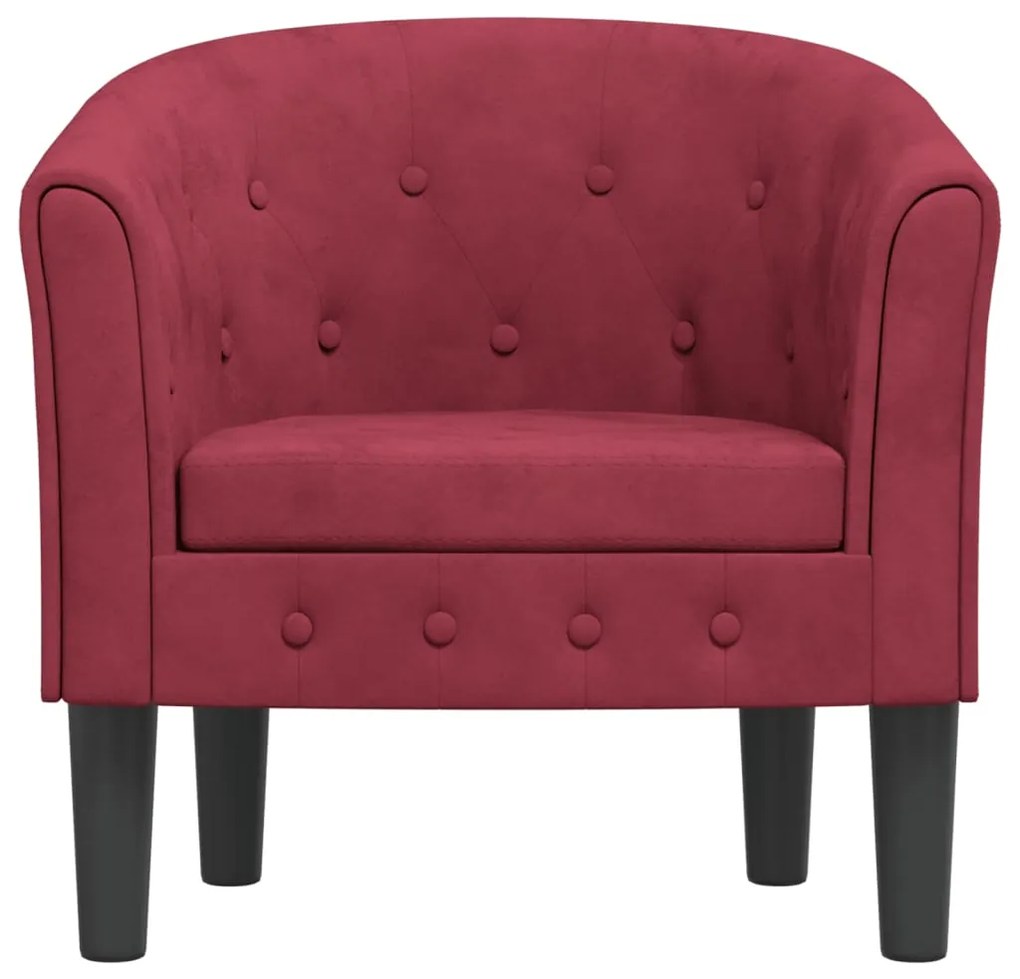 Poltrona veludo vermelho tinto