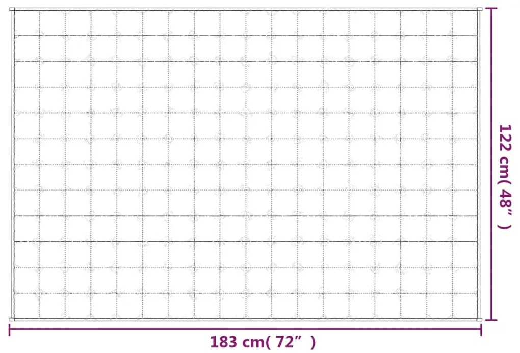 Manta pesada 9 kg 122x183 cm tecido creme-claro
