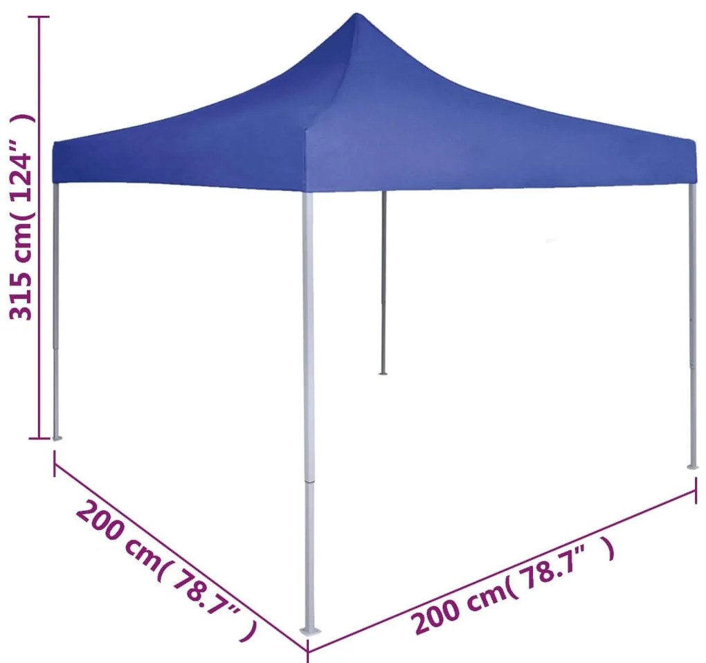 Tenda dobrável profissional para festas 2x2 m aço azul