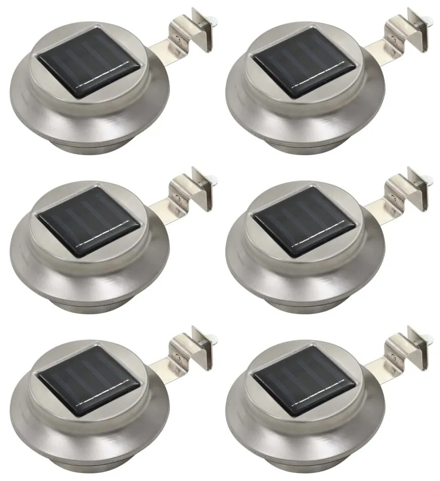 vidaXL Candeeiro de exterior solar LED 6 pcs branco redondo 12 cm