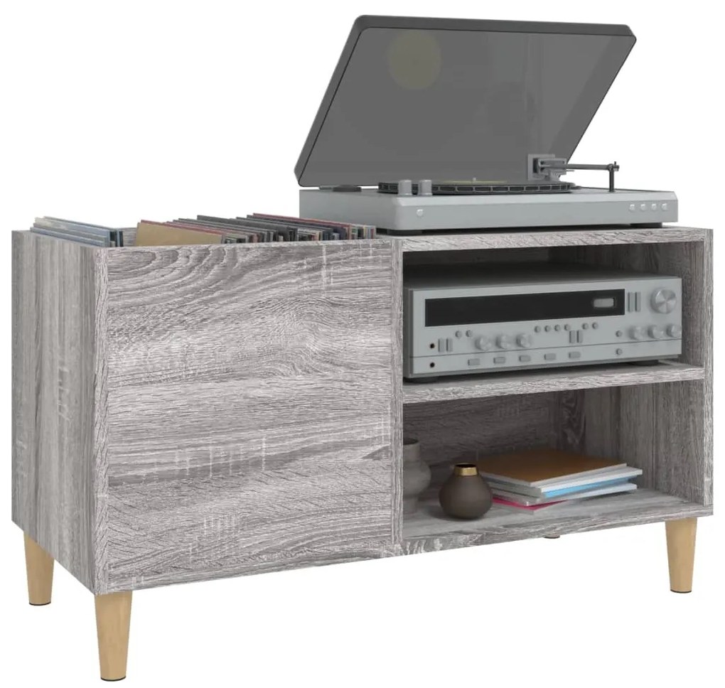Armário p/ discos 84,5x38x48 cm derivados madeira cinza sonoma
