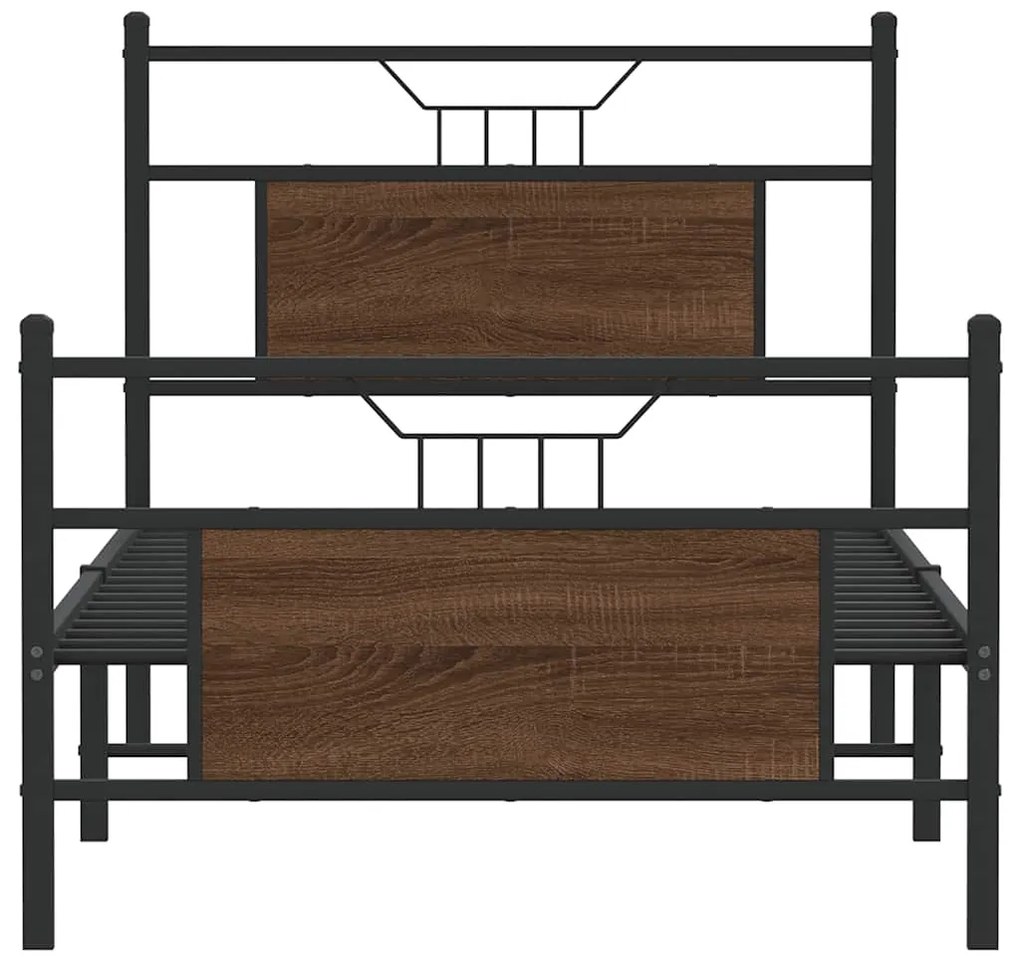 Estrutura cama s/ colchão derivados madeira carvalho castanho